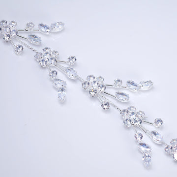 CZ Floral Diamond Kissed Branches Hair Vine Headband, Bridal Hair Vine, Rhinestone Headband, Delicate Headband, Hair accessories.